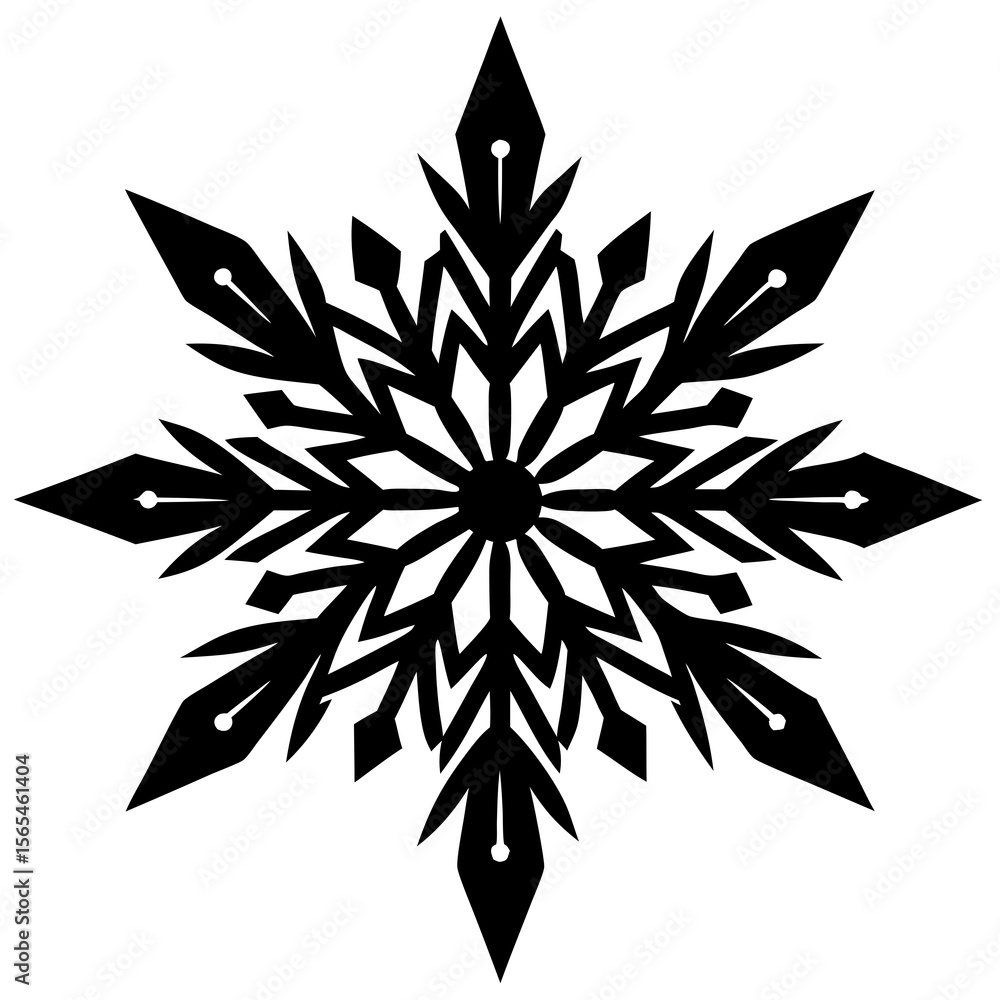 Obraz premium black and white snowflake