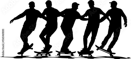 Skateboarders High Five Silhouette vector bundle