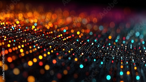 Wallpaper Mural Abstract design with colorful, glowing points, creating a textured, wavy surface Torontodigital.ca