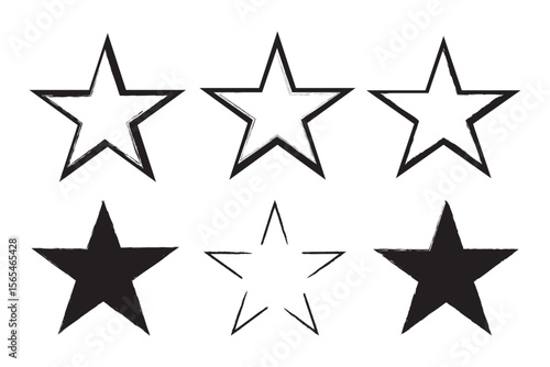 Grunge star with brush stroke texture vector for distressed awards, rock music, or rebellious spirit. Ideal for rough, edgy designs, vintage themes, or artistic statements.