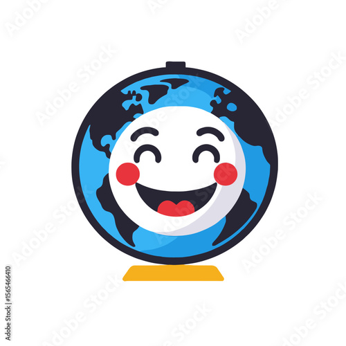 Happy Earth Globe-Educational Globe-World Map Emoji-Kids Learning Globe-Smiling Earth Globe-Cartoon Globe-Cute Globe-Educational Toy-Learning Globe for Kids