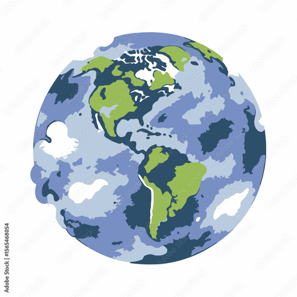 Obraz premium Watercolor-Earth-Globe-World-Map-Colorful-Planet-Nature-Art-Beautiful-Design-Image-Planet-Earth-Illustration