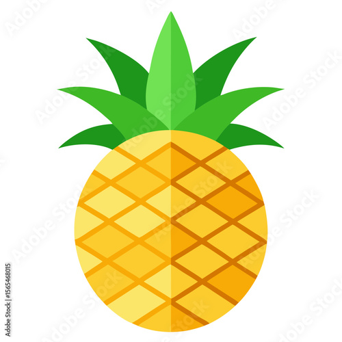 Fresh Ripe Pineapple with Leaves – Studio Shot on White