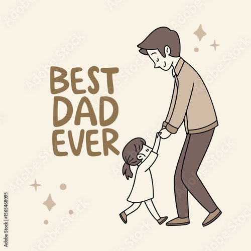 Emotional Dad and Kid Hand-Holding Image