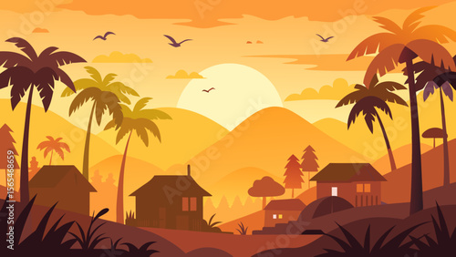 sunset in the desert