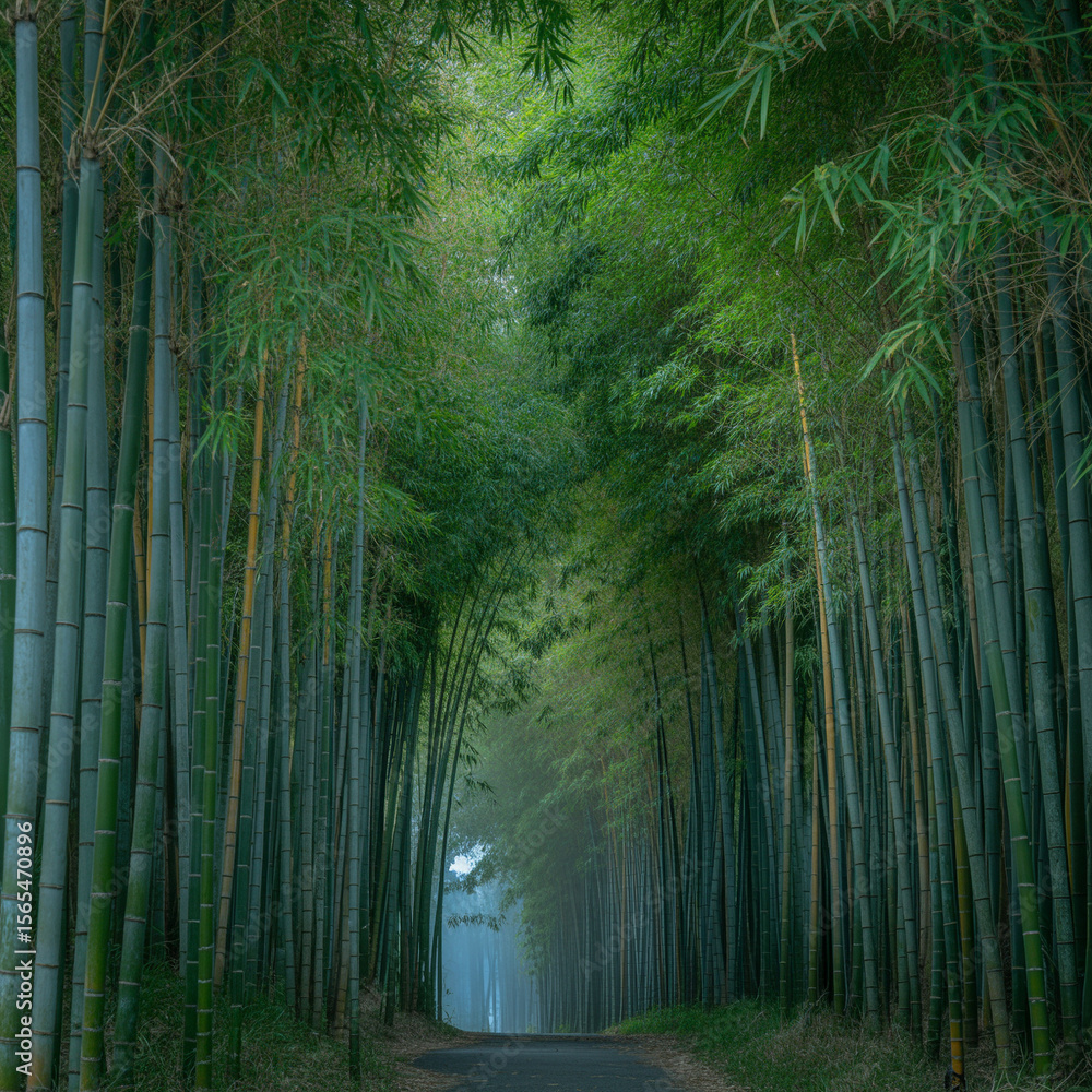 Fototapeta premium forest in the morning fog