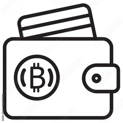 bitcoin wallet icon thin vector sign symbol