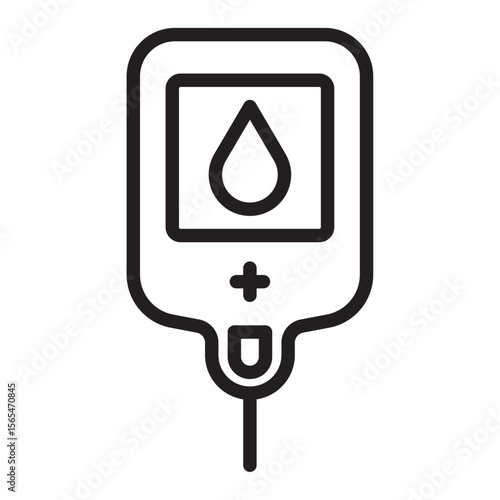 blood glucose icon thin vector sign symbol