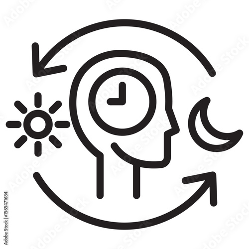 Circadian rhythms icon thin vector sign symbol