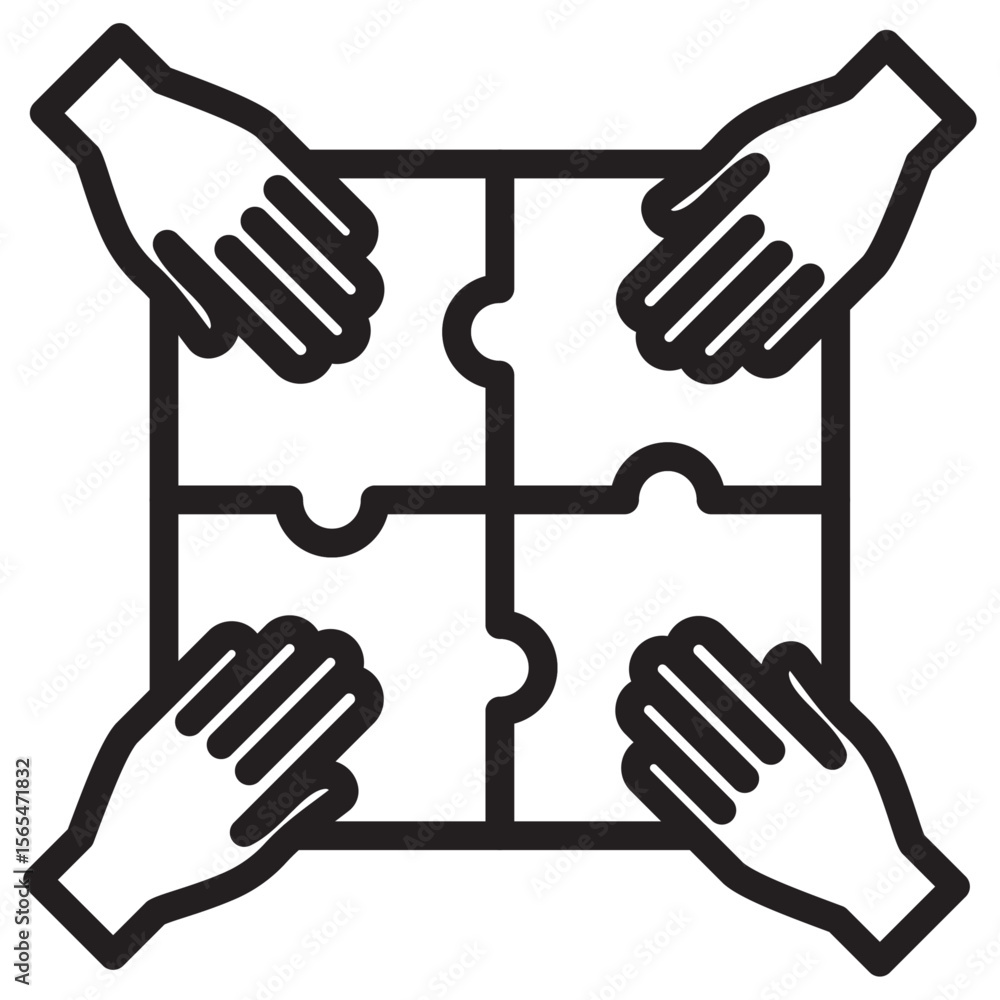 Obraz premium collaboration icon thin vector sign symbol