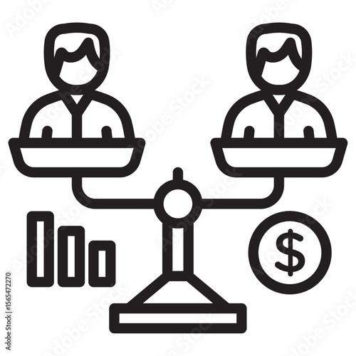 Debt holders icon thin vector sign symbol