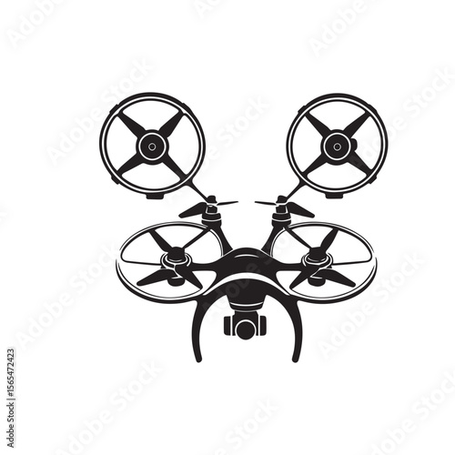 Quadcopter Drone Silhouette Vector