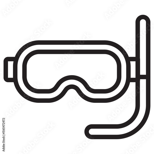 Diving mask icon thin vector sign symbol