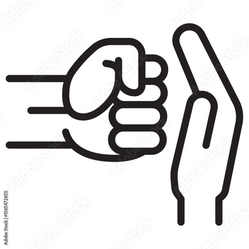 Domestic violence icon thin vector sign symbol