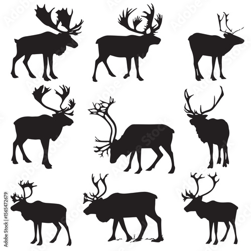 caribou silhouette set