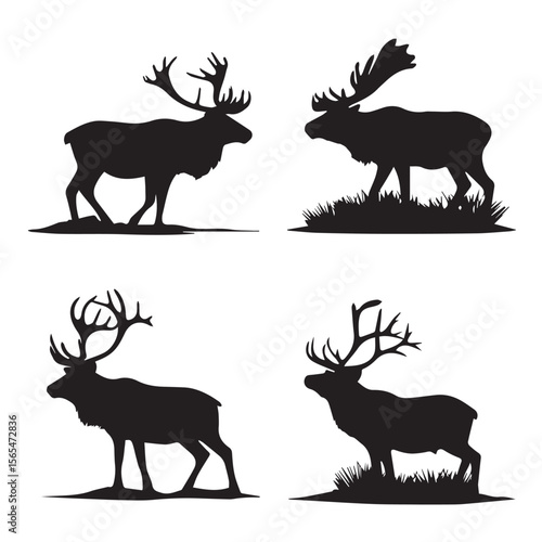 caribou silhouette set