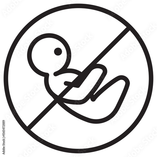 Embryo Child icon thin vector sign symbol