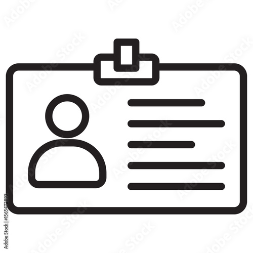 Employee id card icon thin vector sign symbol