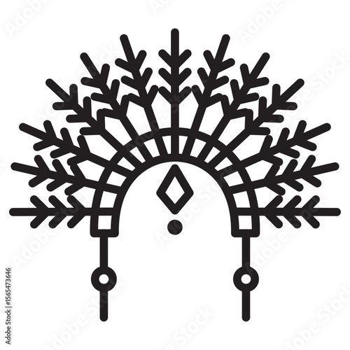 Headdress Brazil icon thin vector sign symbol