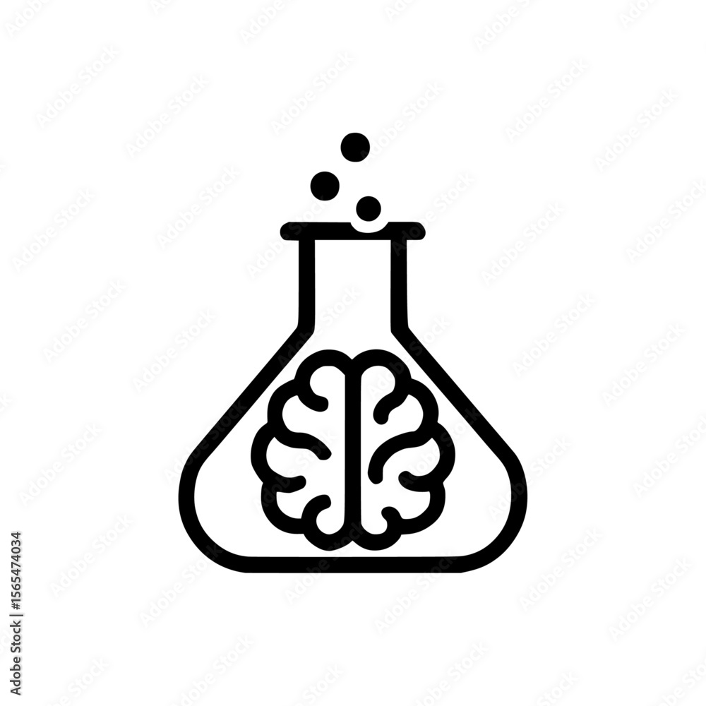 Obraz premium Experimental thinking or mental chemistry icon