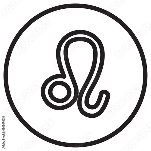 Leo zodiac sign icon thin vector sign symbol