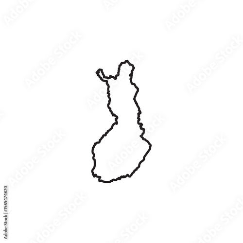 map of Finland icon thin vector sign symbol