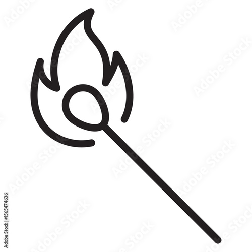 Matches icon thin vector sign symbol
