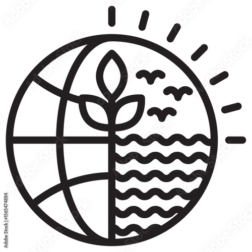 Natural resources icon thin vector sign symbol