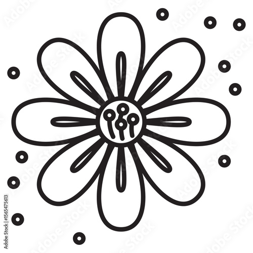 Pollen icon thin vector sign symbol