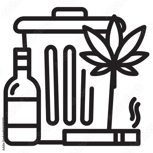 Quitting bad habits icon thin vector sign symbol