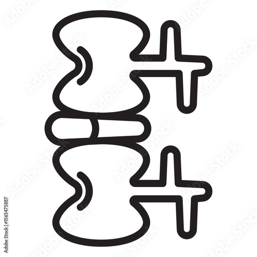 Radiculopathy radicular syndrome icon thin vector sign symbol