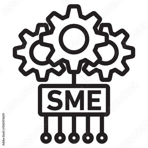 SME, small and medium enterprise icon thin vector sign symbol