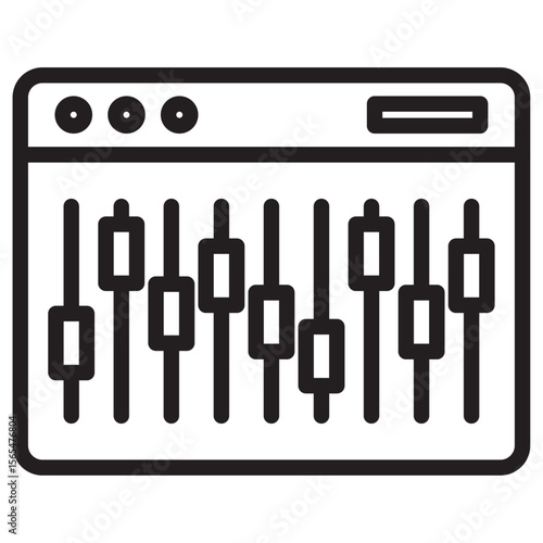 Sound mixer icon thin vector sign symbol