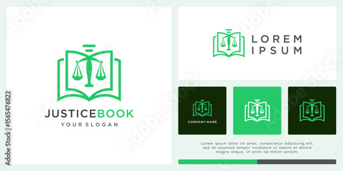 Justice book logo design with scales shape