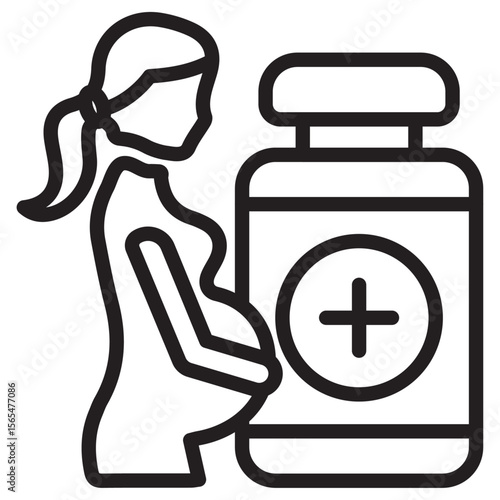 Supplements for pregnant women icon thin vector sign symbol