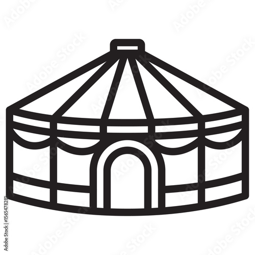 Yurt Icon thin vector sign symbol