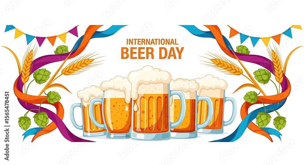 Obraz premium Celebrate International Beer Day Hoppy Brews & Festive Cheers!