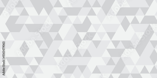 Triangle Vector Abstract Geometric Technology seamless pattern Background. White triangular mosaic backdrop design. Triangle polygonal square abstract banner background.	