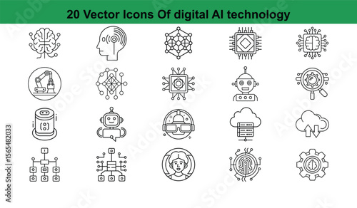 Futuristic digital artificial intelligence technology concept with circuitry and data flow