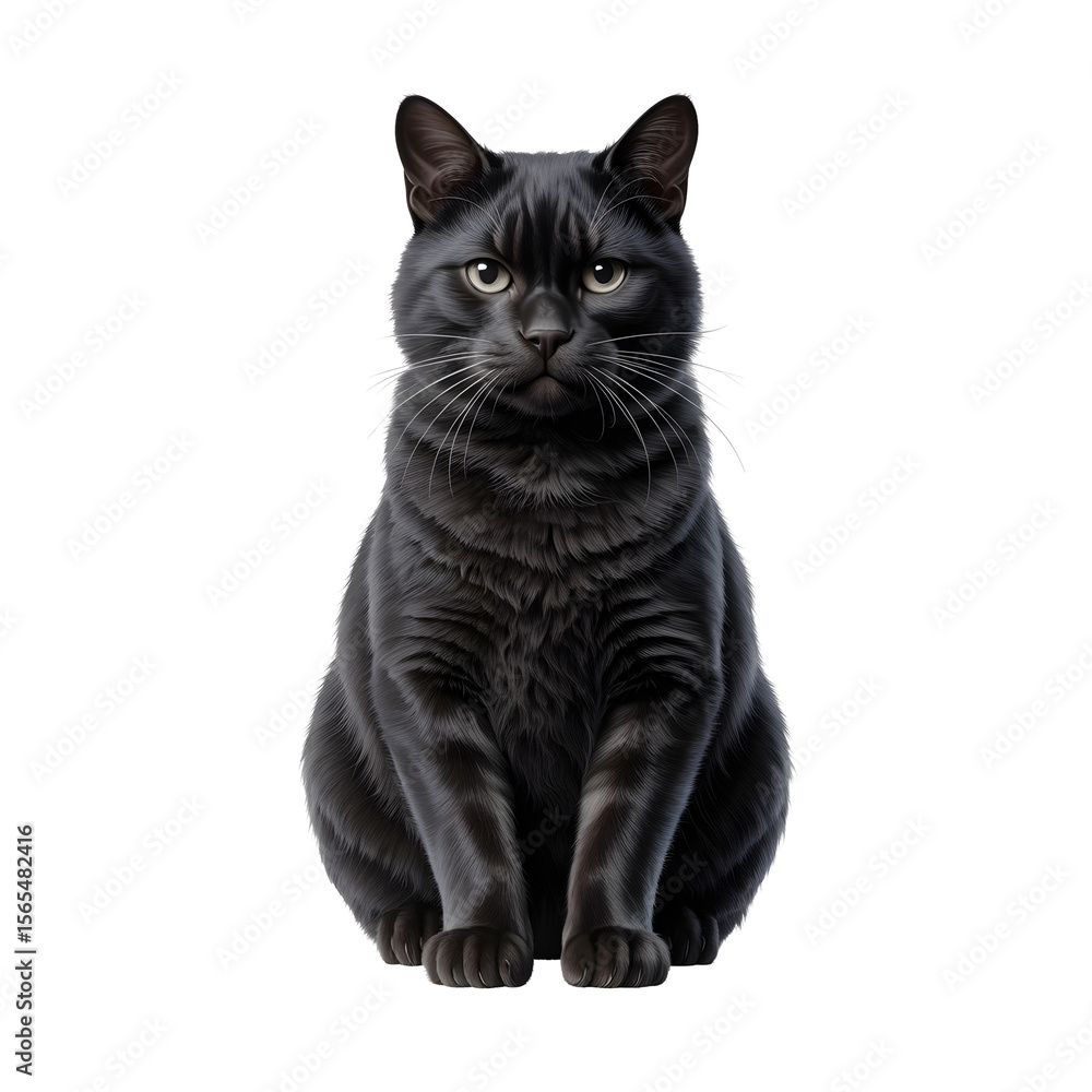 Fototapeta premium black cat transparent background png