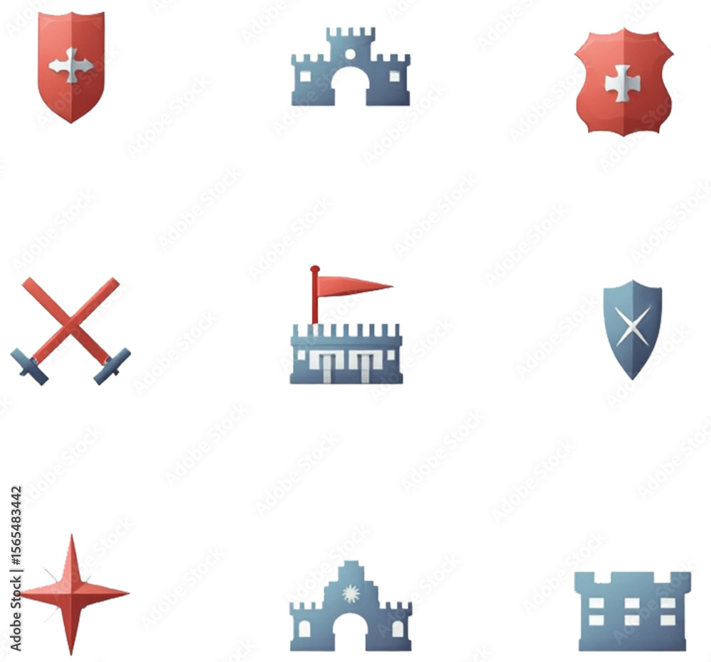 Obraz premium set of icons of defense