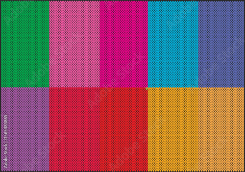 Fashionable collection of samples of knitted neon shades.
samples of knitted backgrounds for decorating knitted warm things, knitwear, patterns, writing texts. Advertising. Vector