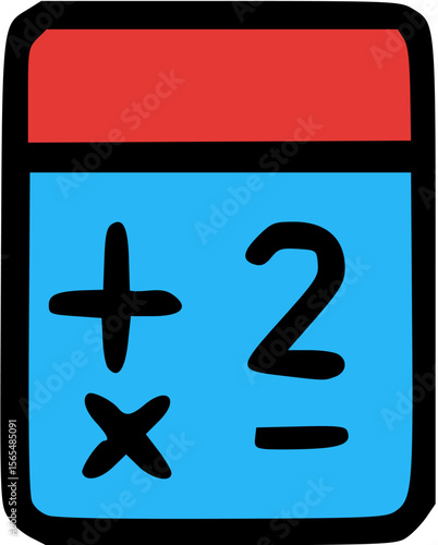 Math Book filled line icon, perfect for school or education use.