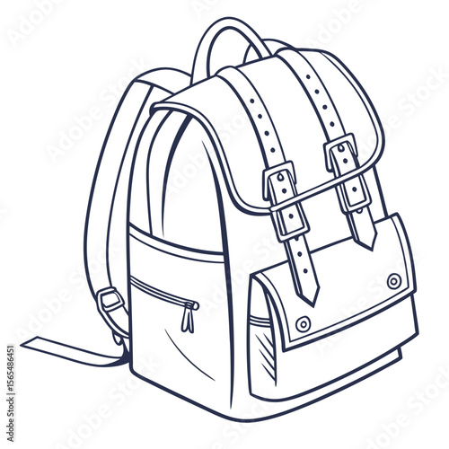 Backpack with straps and buckles rucksack travel