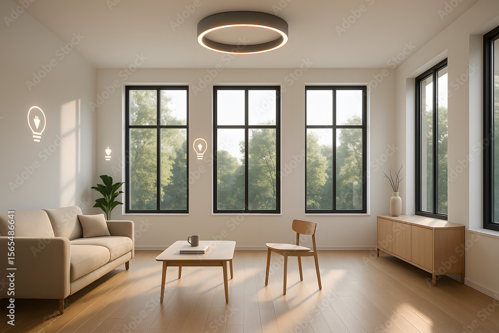 Fototapeta premium Modern Minimalist Living Room