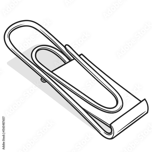 Black and white paperclip illustration office supply stationery