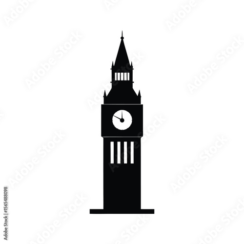 A big ben clock silhouette vector illustration