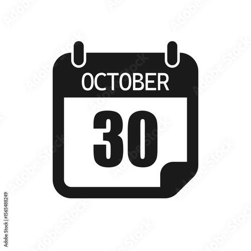 Vector icon page day calendar - 30 October month