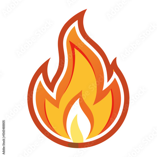 Stylized Fire Flames with Orange and Yellow Hues heat energy