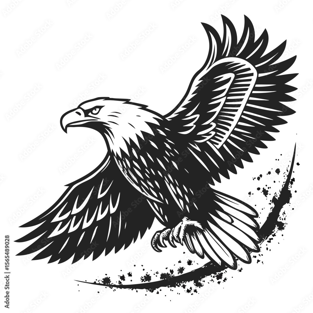 Obraz premium Majestic eagle soaring with dynamic wings bird flight